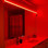 bathroom mirror lighting using red LED strip lights