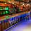 Bar under counter lighting example with blue LED strip lights