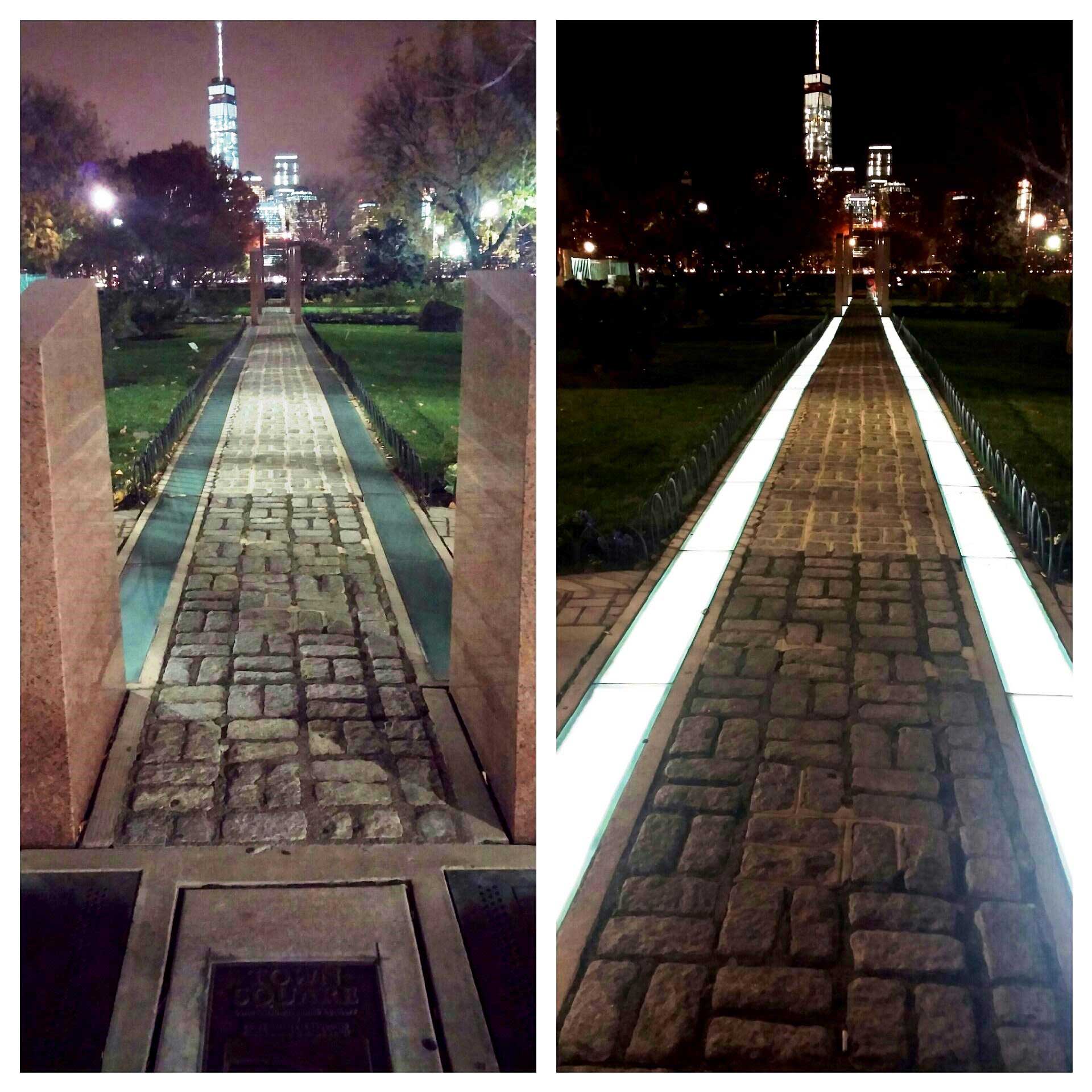 architectural memorial lighting in park   