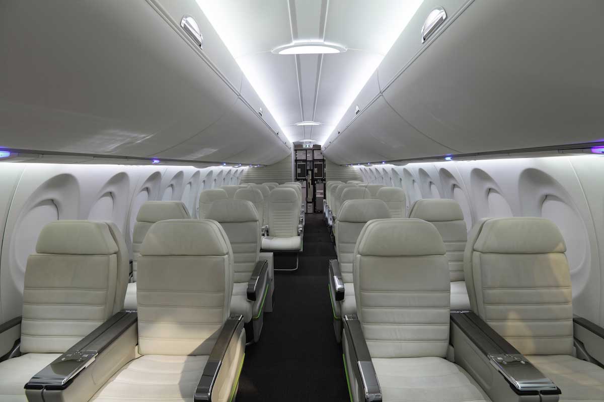  LED strip lighting in airplane private jet 