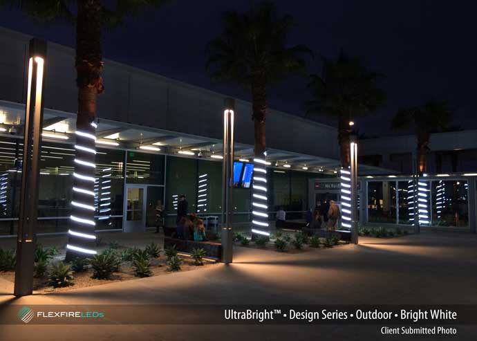 long beach airport strip light trees   