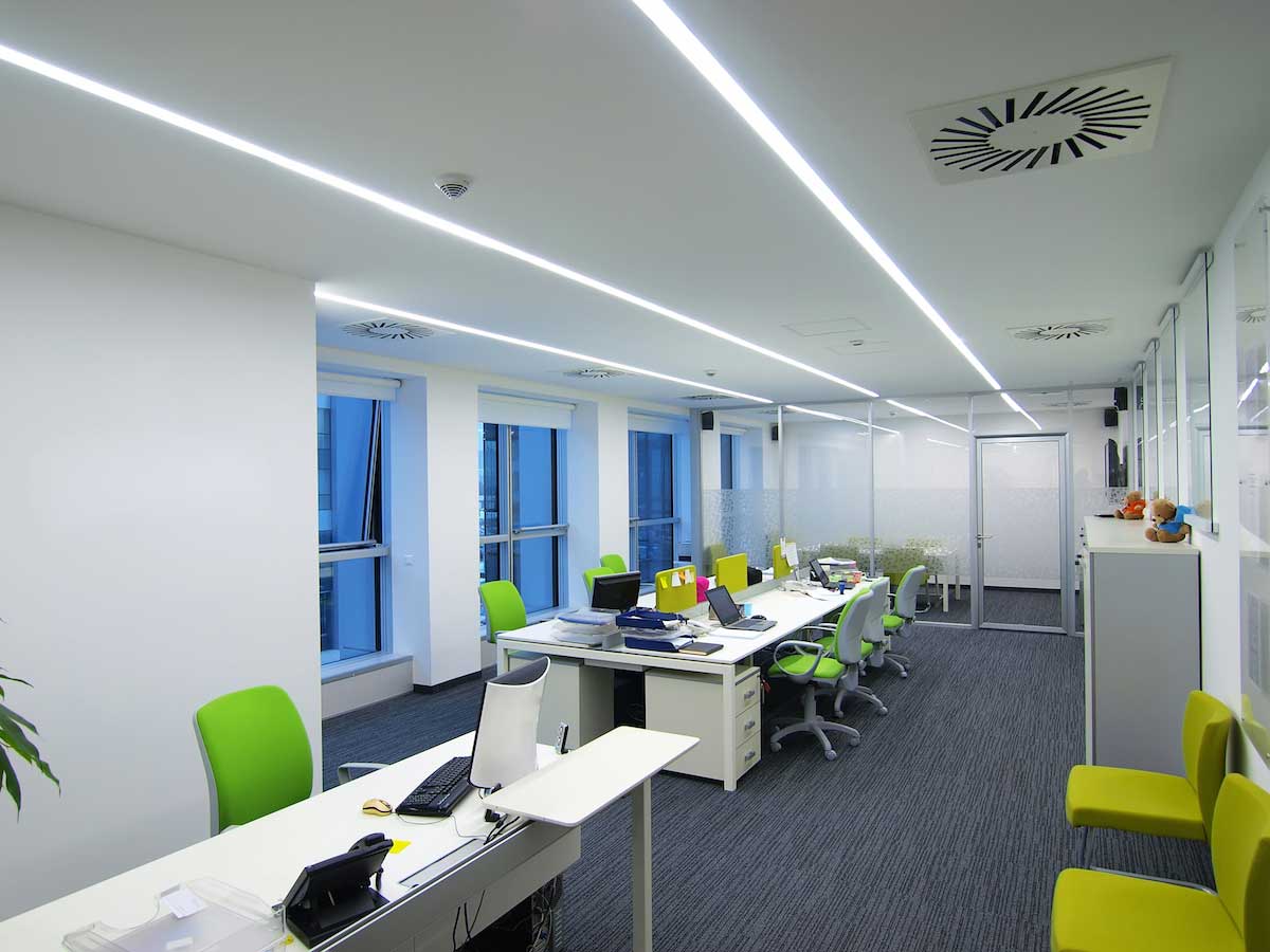 modern linear office LED lighting example 