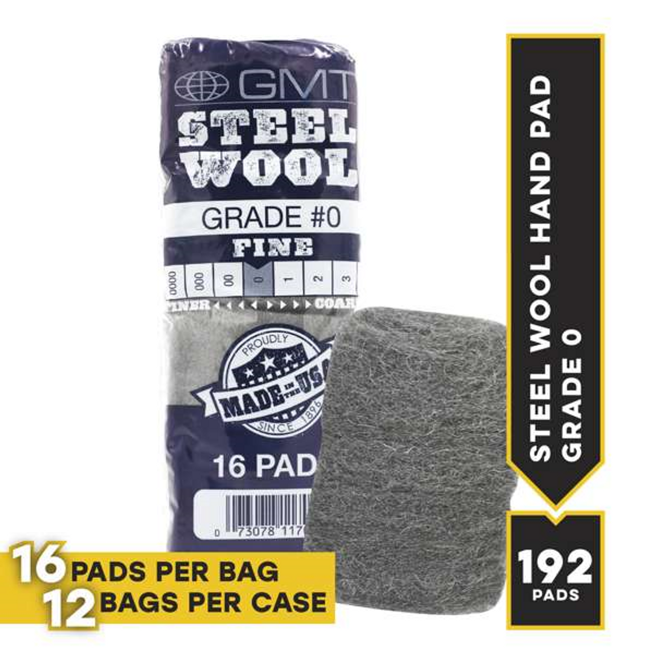 Industrial-Quality Steel Wool Hand Pads by GMT GMA117006