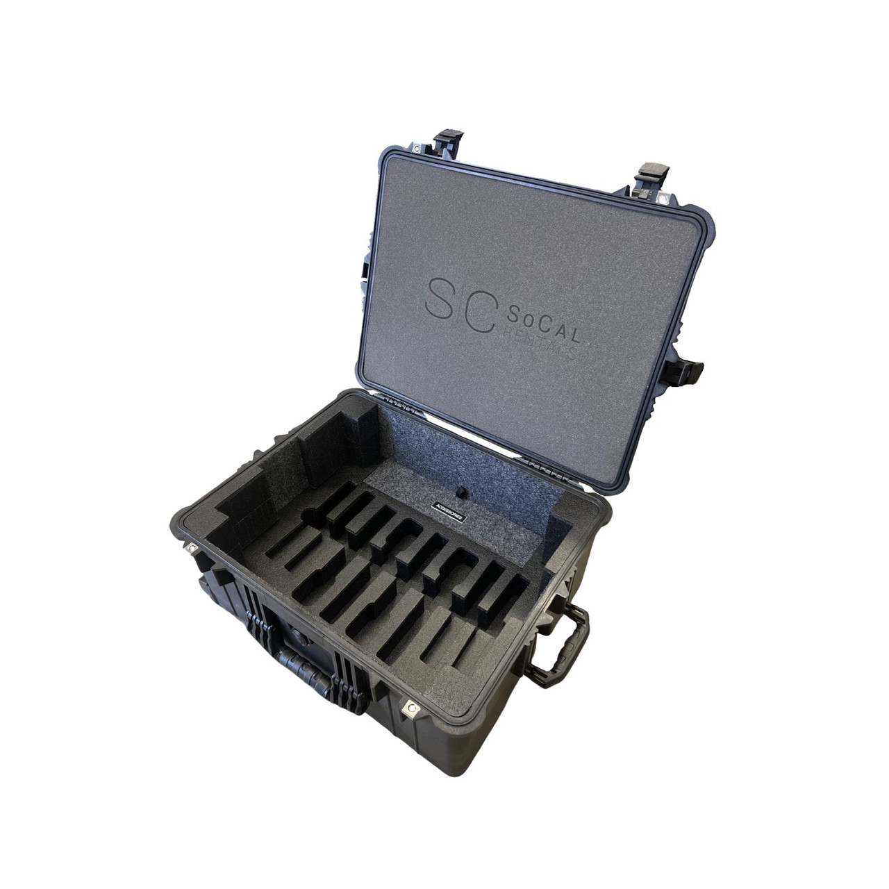 2 RU Rack with Space for Wireless Mics in pelican 1610