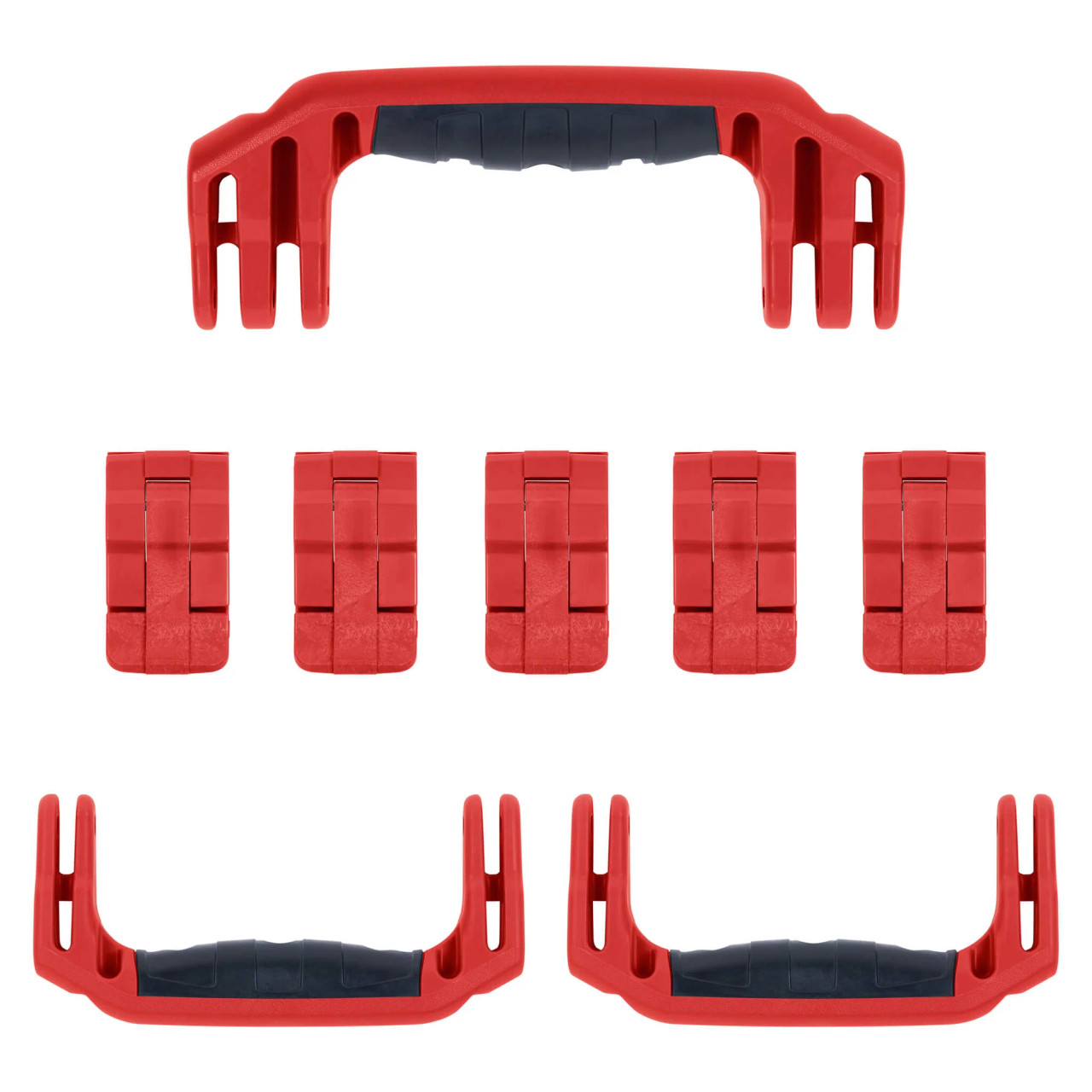 PELICAN 1637 AIR REPLACEMENT HANDLES & LATCHES, RED, DOUBLE-THROW (SET OF 3 HANDLES, 5 LATCHES)