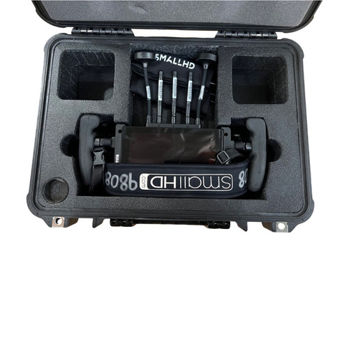 SmallHD Cine 7 + Bolt with bracket for shade - Cine Lens Custom ATA Shipping Case for cinema lens — with fitted foam