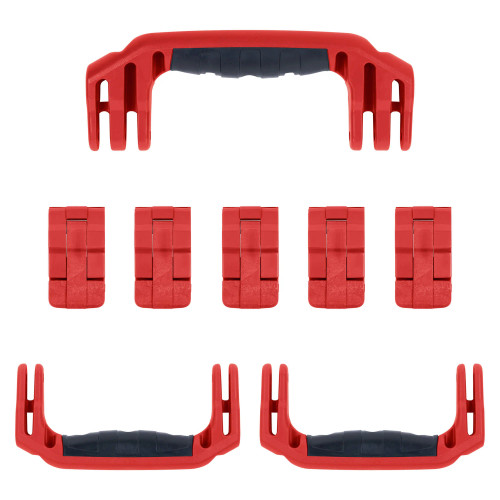  PELICAN 1637 AIR REPLACEMENT HANDLES & LATCHES, RED, DOUBLE-THROW (SET OF 3 HANDLES, 5 LATCHES)