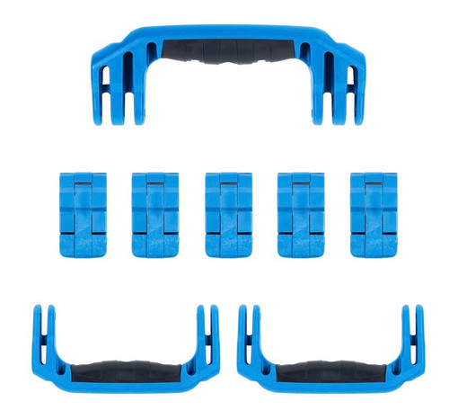 PELICAN 1637 AIR REPLACEMENT HANDLES & LATCHES, BLUE, DOUBLE-THROW (SET OF 3 HANDLES, 5 LATCHES)