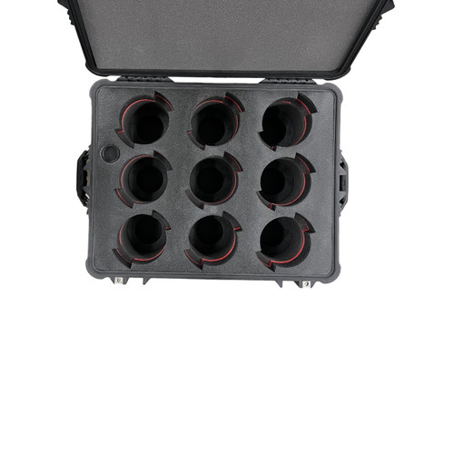 Leica TLS/ Cinescope Leica R (9-Slot vertical). Custom foam - Pelican 1620 Custom Foam Insert for cinema lens — with fitted f