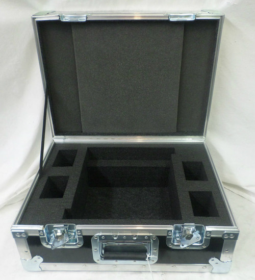RED Pro-X XC-4LSD RED Charger and 4 RED Brick Custom ATA Shipping Case for battery and power system — lid hardware detail