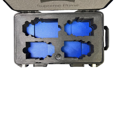 Zeiss Supreme 4-hole 18mm plus 3 95mm fronts - Pelican 1535 Custom Foam Insert for cinema lens — with fitted foam