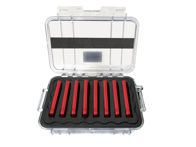 RED MINI-MAG Case — Eight Mags in Closed-Cell Foam, Pelican 1050