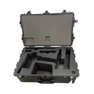 Pro Cine Live Sled with Volt attached. Additional space for Monitor and accessories. Foam insert in pelican 1650