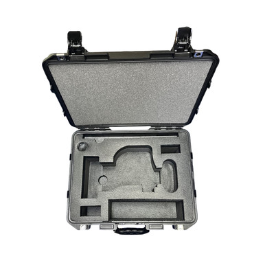 Open Pelican case with custom-cut foam for the Fujinon Duvo Zoom