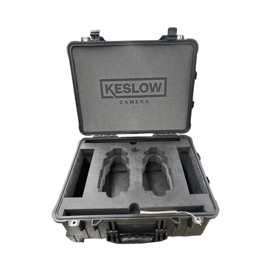 Keslow Camera logo cut into the lid foam of a custom Innerspace case