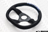 KEY'S RACING D-Shape Semi-Deep Steering Wheel (345x320mm/Leather)