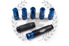 KICS LEGGDURA RACING Shell Type Lug Nuts 20pcs - Blue 53mm 