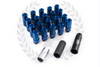 KICS LEGGDURA RACING Shell Type Lug Nuts 20pcs - Blue 53mm 