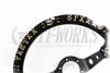 Vertex "Hells Racing" Steering Wheel - Gold & Silver on Black Suede