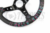 Vertex "Hell's Racing" 350mm Steering Wheel - Blue and Pink