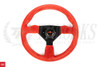 Personal Grinta Steering Wheel 330mm Red Suede / Black Spoke