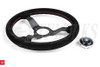 Nardi 330mm Deep Corn Steering Wheel - Suede / Black Spoke / Red Stitch