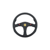 Momo - Mod. 80, 350mm Round Black Suede/Leather Grip Shape Racing Steering Wheels in Black Anodized Finish