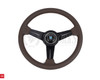 Nardi Classic 330mm Brown Leather Black Spoke Steering Wheel + Brown Stitch
