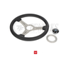 Nardi Classic 340mm Perforated Black Leather / White Spokes / Grey Stitching