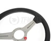 Nardi Classic 340mm Perforated Black Leather / White Spokes / Grey Stitching
