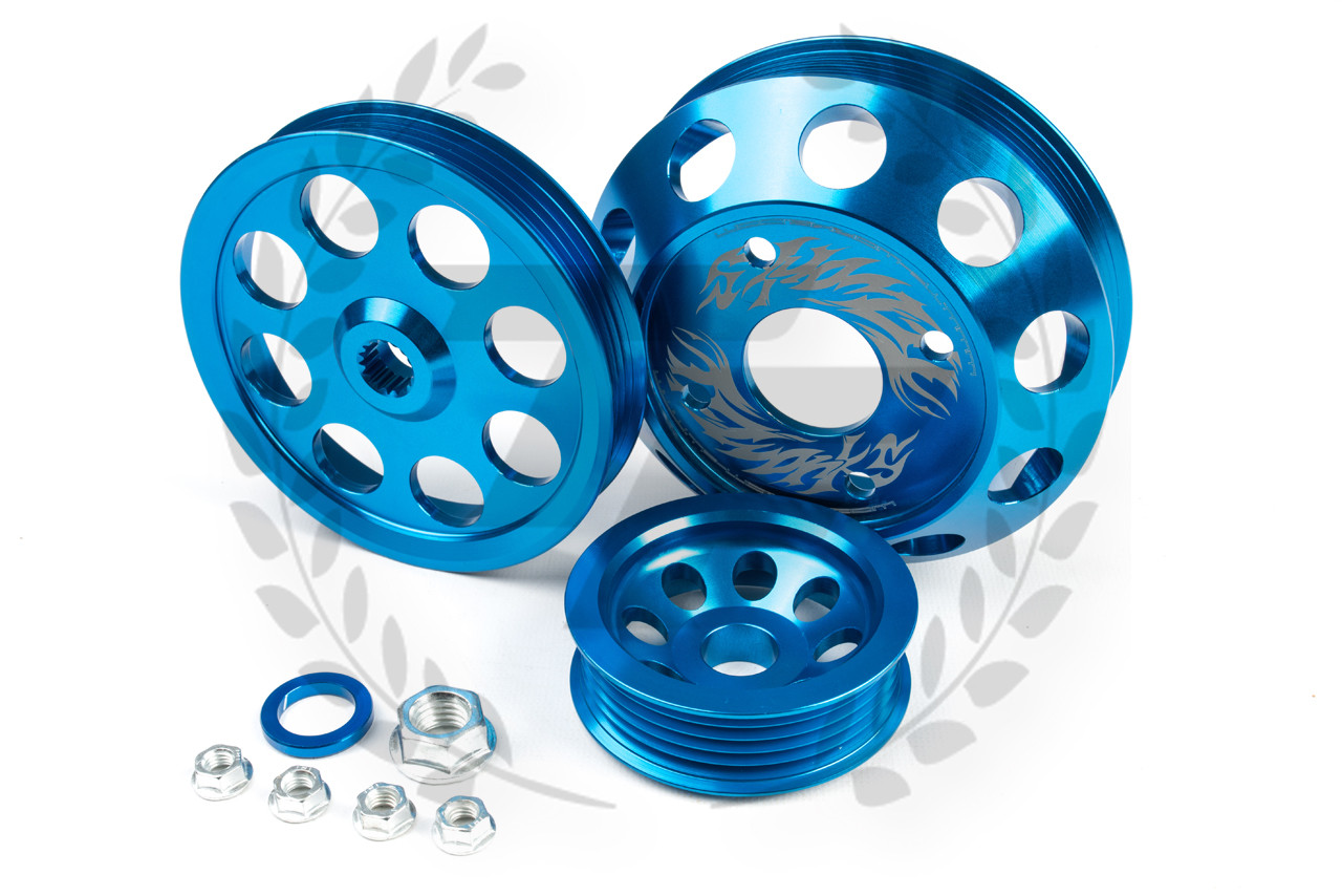 TF Lightweight Aluminum Pulley Kit SR20DET Blue