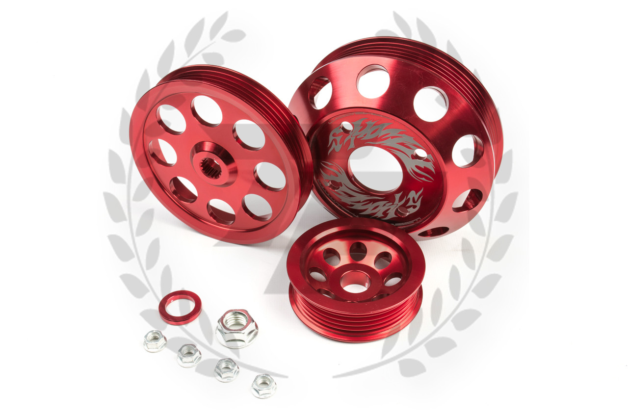 TF Lightweight Aluminum Pulley Kit SR20DET Red