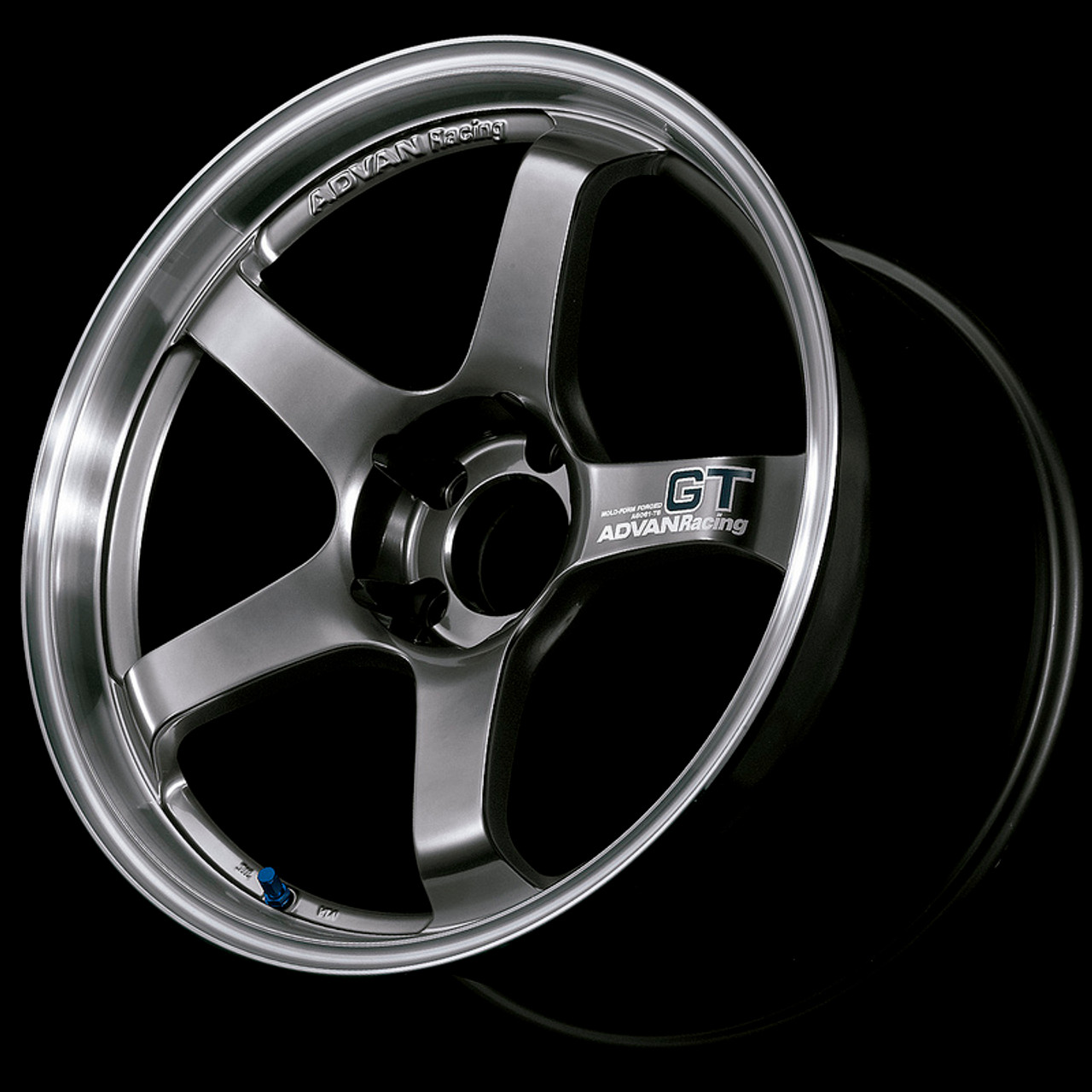 Advan GT 18x8.0 +45 - 5x114.3 - Racing Metal Black with Machined Lip