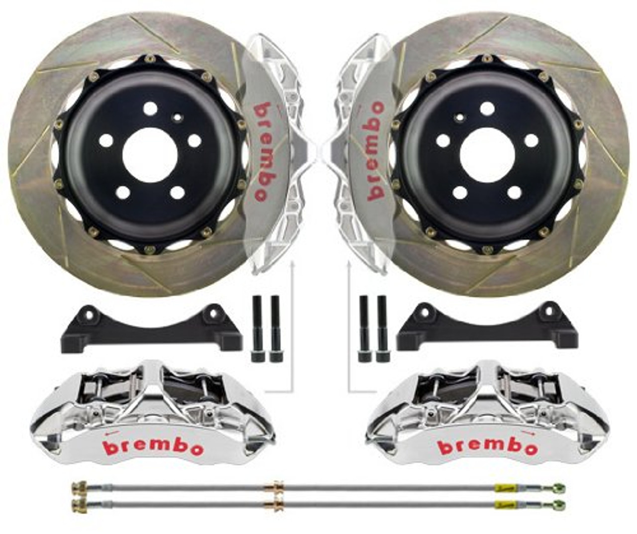 Brembo Gt R Front Slotted Big Brake Kit 355 X 32mm 03 06 Mitsubishi Evolution 8 9