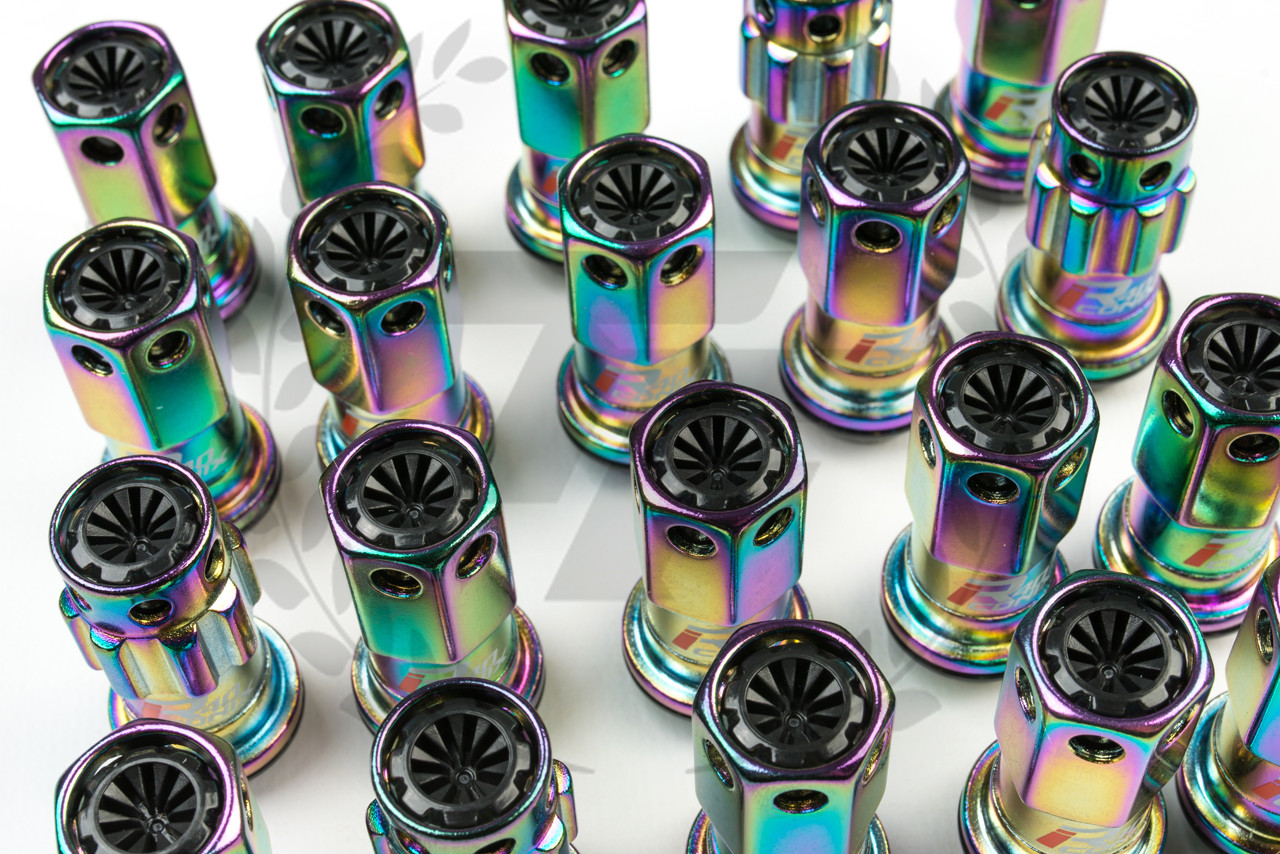 Project Kics R40 Iconix Lug Nuts Neochrome 14x1.25 (16+4 Locks)