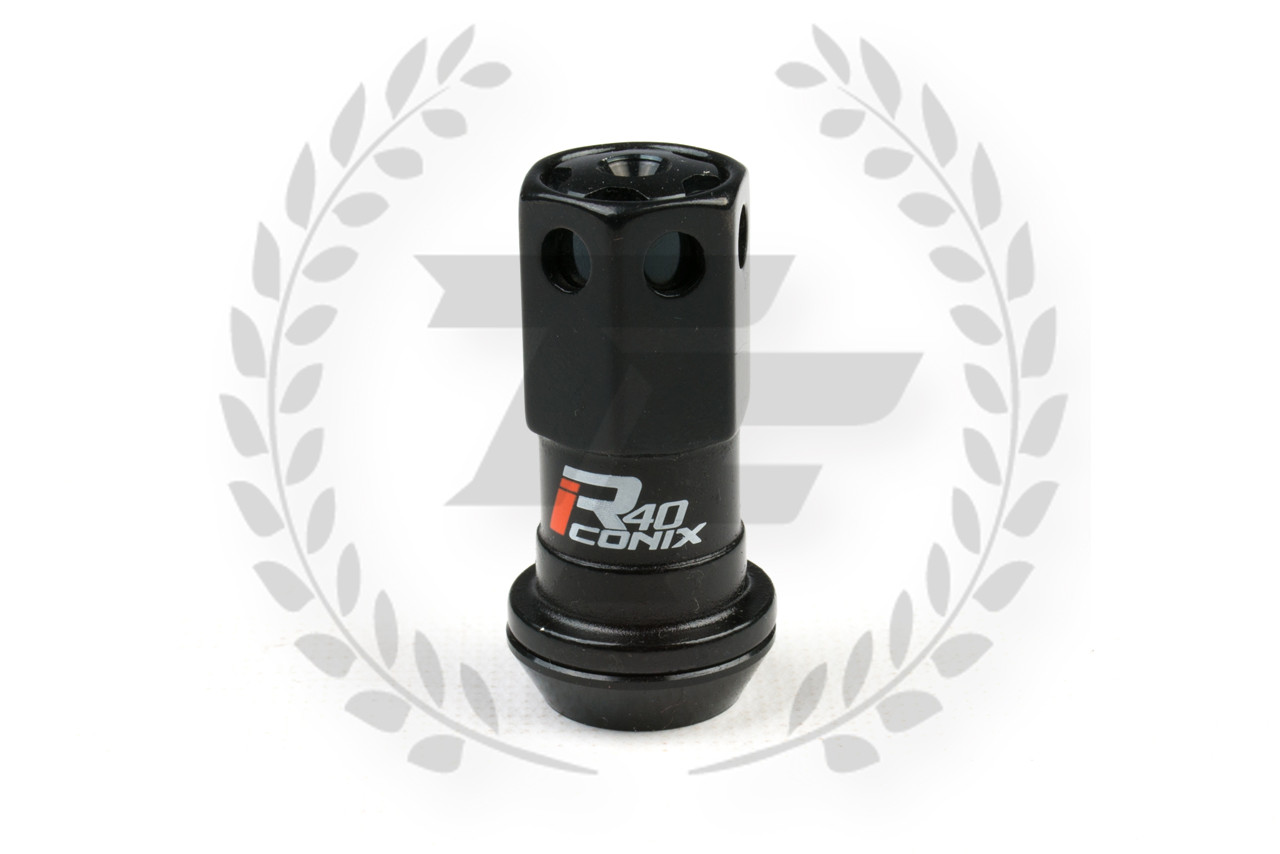 Project Kics R40 Iconix Lug Nuts Black with Gold Cap 14x1.50 (16+4 Locks)