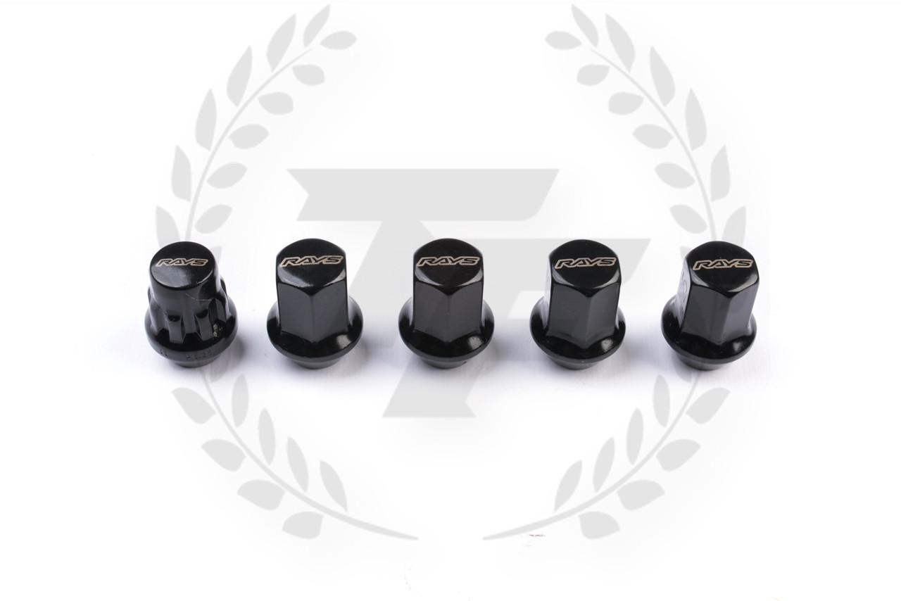 Rays Racing 17 Hex Lock & Lug Nut Set Black (W1712125B)