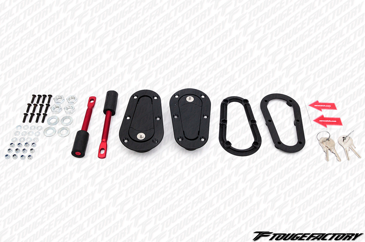 Aerocatch Above Panel Locking Hood Latch Pins Black