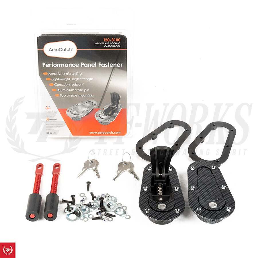 Aerocatch Above Panel Locking Hood Latch Pins CARBON-Look