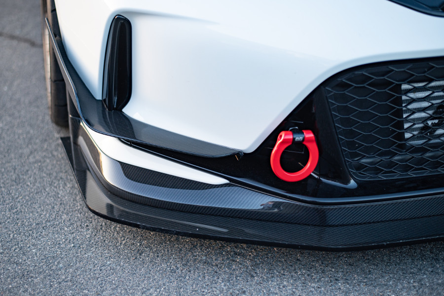 IPick Image Honda Civic Type R Carbon Fiber Look License Plate - Red Logo, 12x6 Inch Aluminum Decorative Plate
