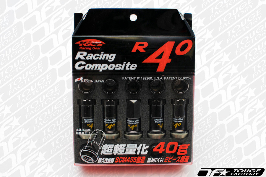 Project Kics R40 Iconix Lug Nuts Black with Black Aluminum Cap 12x1.50 (16+4 Locks) main image 1