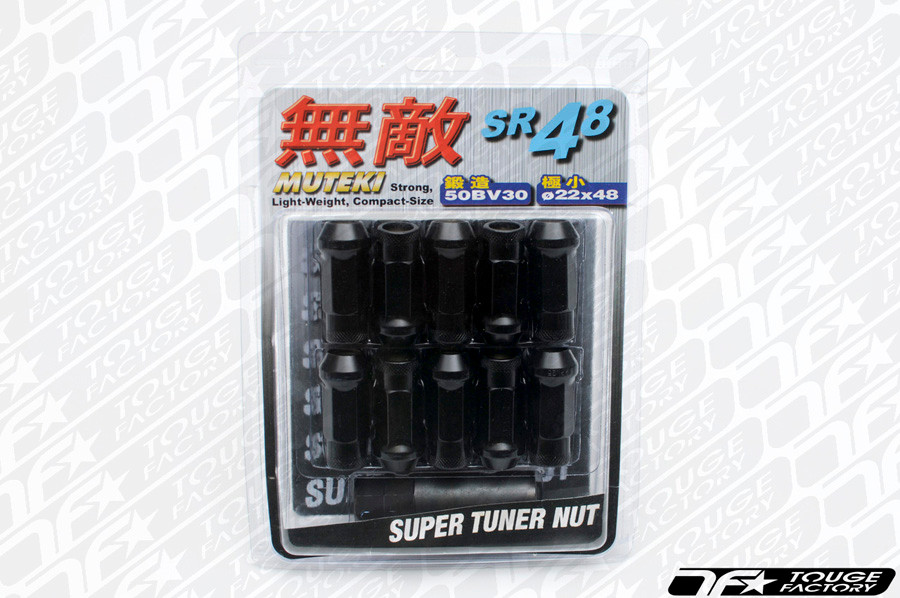 Muteki SR48 Open End Lug Nuts - Burning Blue Neon 12x1.25 48mm