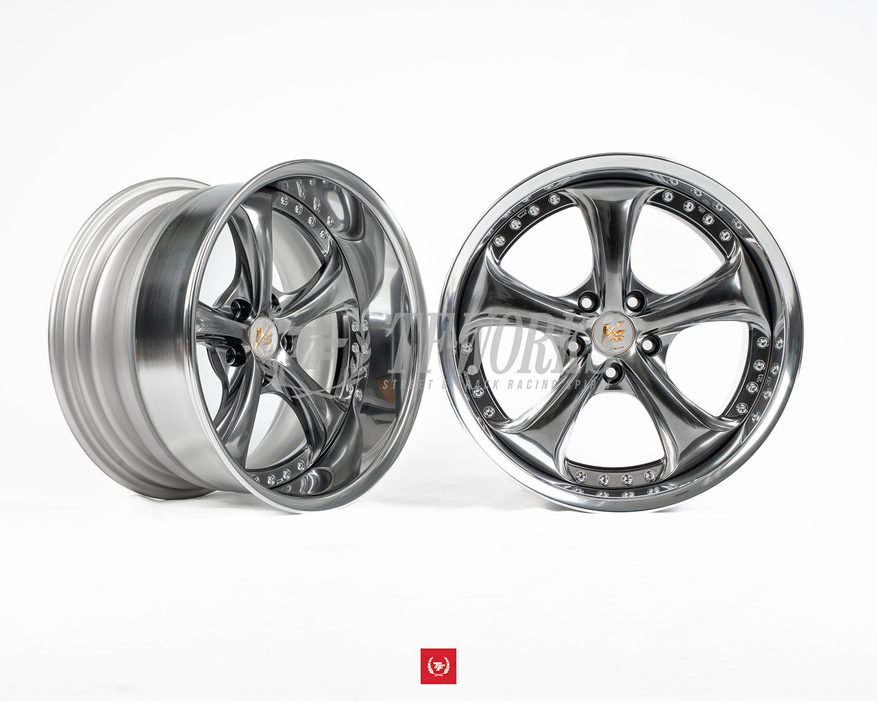 Work VS-KF# 18x9.5-11 / 18x10.5-11 5x114.3 - Brilliant Silver Black
