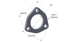 Vibrant 3-bolt Stainless Steel Flange (2.5" I.D.) - Single Flange, Retail Packed