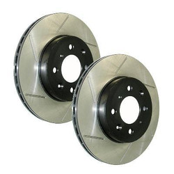 Stoptech Front Right Slotted Brake Rotors - 02-08 Subaru Impreza STI