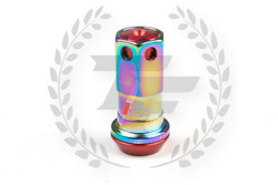 KICS Project R40 Iconix Lug Nuts - NeoChrome & Red - Aluminum Cap