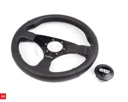 ATC SPRINT Cone65 Steering Wheel - 350mm Black Leather / Blue