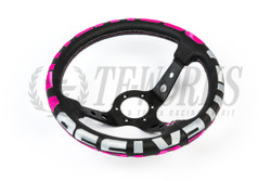 VERTEX 1996 330mm Steering Wheel - Pink & Silver