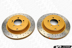 DBA 4000 XS Cross Drilled Slotted Brake Rotors - Evo 8 9 Front