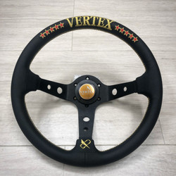 VERTEX 10 STAR 330MM GOLD STEERING WHEEL